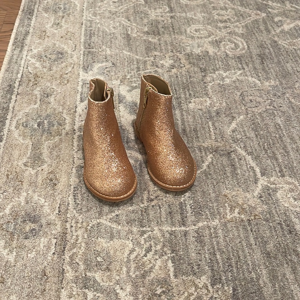Janie and Jack rose gold boots